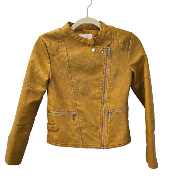 Habitual Girl Vegan Leather Motorcycle Jacket Size 12 - Picture 1 of 8